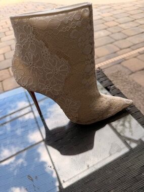 GIPSY LACE RED SOLE STILETTO BOOTIES ANKLE BOOTS